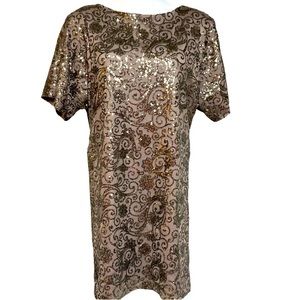 Scarlett Taupe Gold Dress